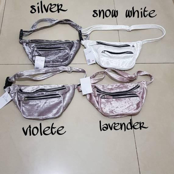 Kualitas Dijamin HnM velvet belt hnm waist bag velvet fanny pack