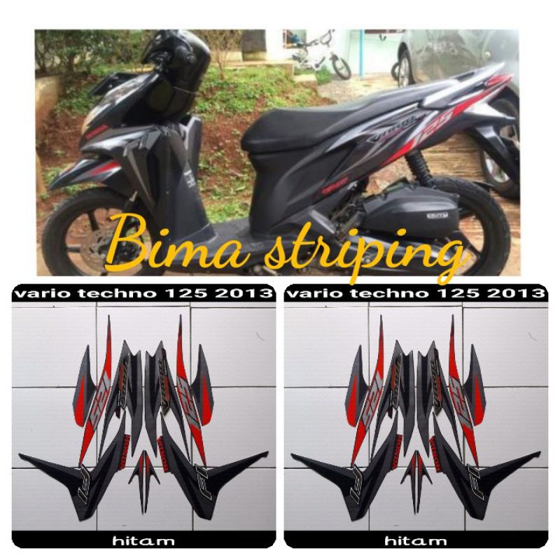 Stiker striping lis les full set body motor honda vario techno 125 2013