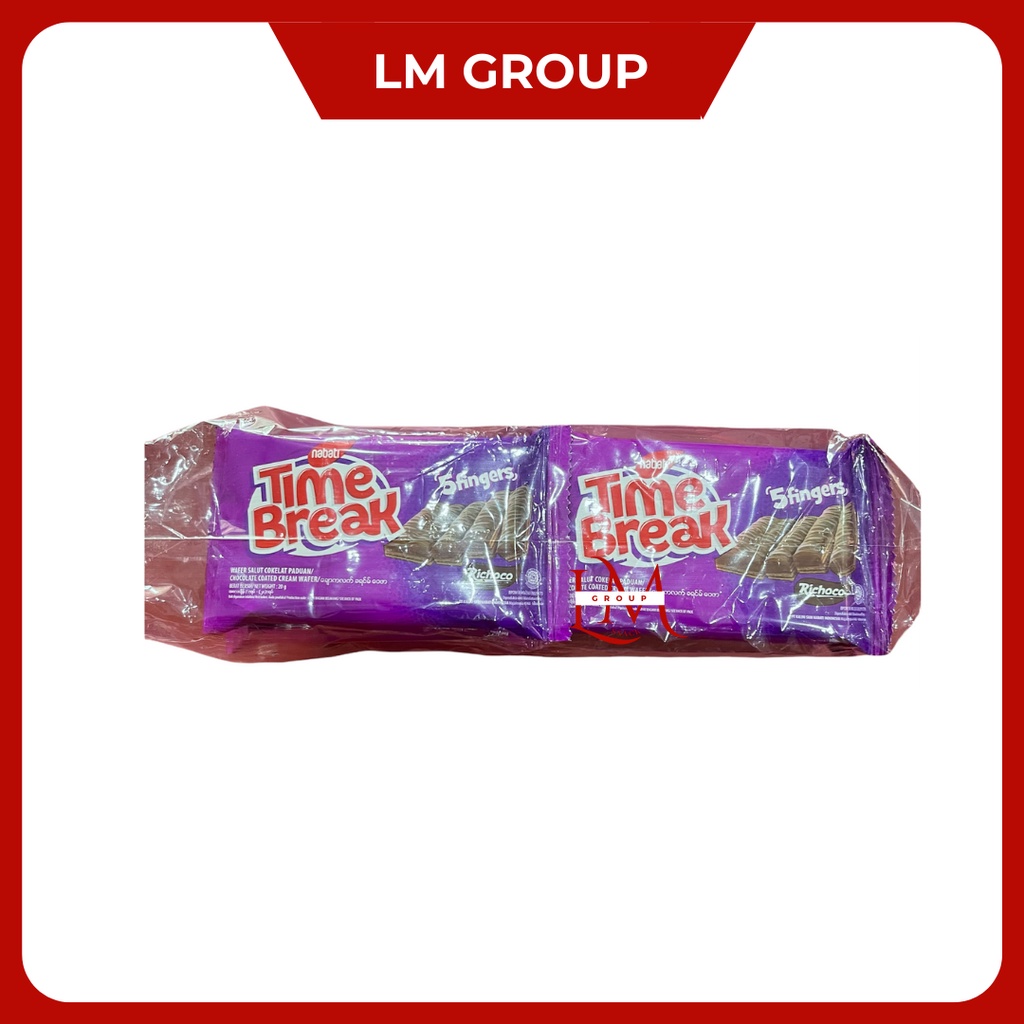 Nabati Time Break 5 Fingers 1000 Wafer Salut Cokelat Tebal 1 Pack isi 20 pcs @16 gr