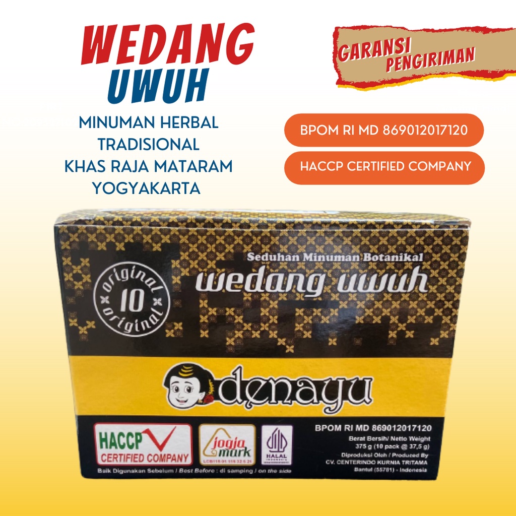 

DENAYU WEDANG UWUH LENGKAP GULA BATU ASLI IMOGIRI JOGJA BPOM HACCP HALAL - WEDANG UWUH DENAYU ISI 10 PACK