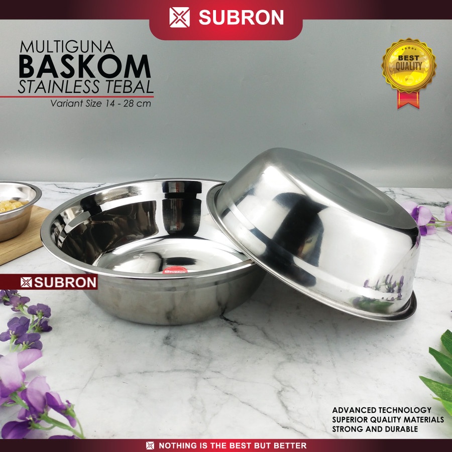 Baskom stainless 20/22/24cm tebal multifungsi mangkok - SUBRON