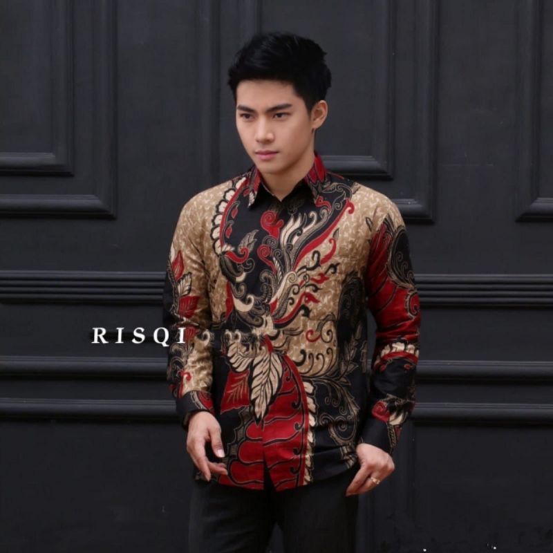 Batik Pria Lengan Panjang HRB026 motif KERATONAN  Reguler M L XL XXL