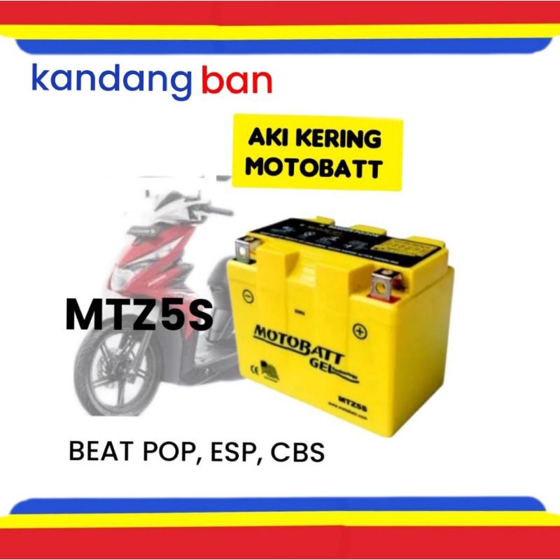 AKI KERING MOTOBATT GEL TYPE MTZ5S (DI JAMIN ASLI ) UNTUK MOTOR HONDA BEAT POP.ESP,CBS