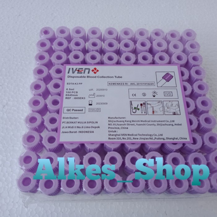 Lab Tabung Edta 0.5 Ml Tabung Microtainer Edta 0.5Ml