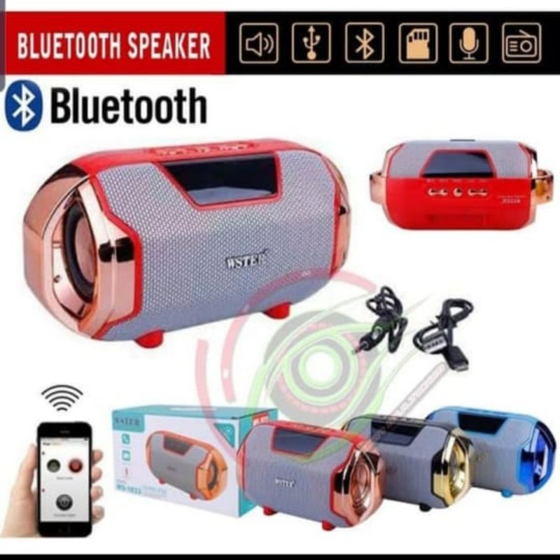 Speaker Bluetooth WS1833 Digital LCD Mega Bass Radio Mp3