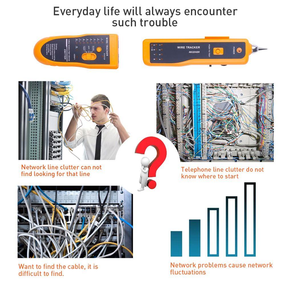 Solighter Kabel Jaringan tester Detector Professional Ethernet Line Finder LAN Jaringan Kabel tester