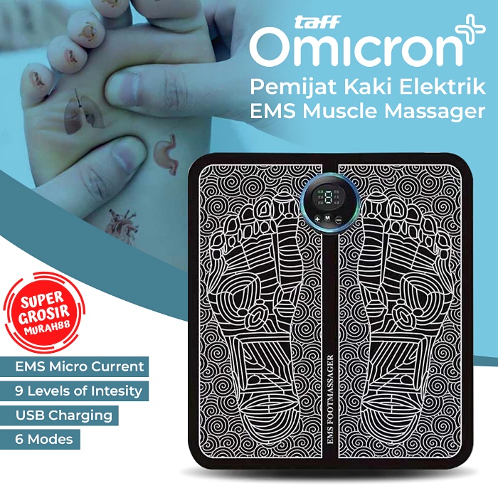 Pemijat Kaki Elektrik USB Pulse EMS Muscle Massager EMS15 TaffOmicron