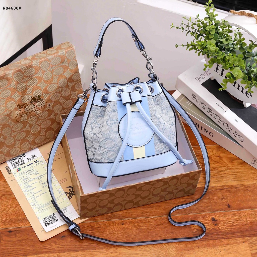 Coa Dempsey Bucket Signature Bag's Silver Hardware R84600