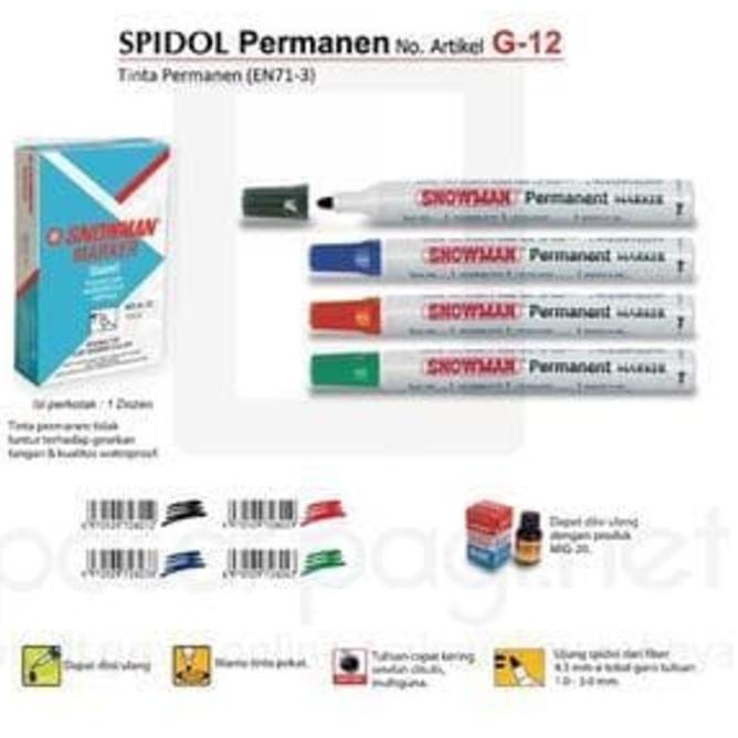

₫ Spidol Permanen Snowman G - 12 ↤