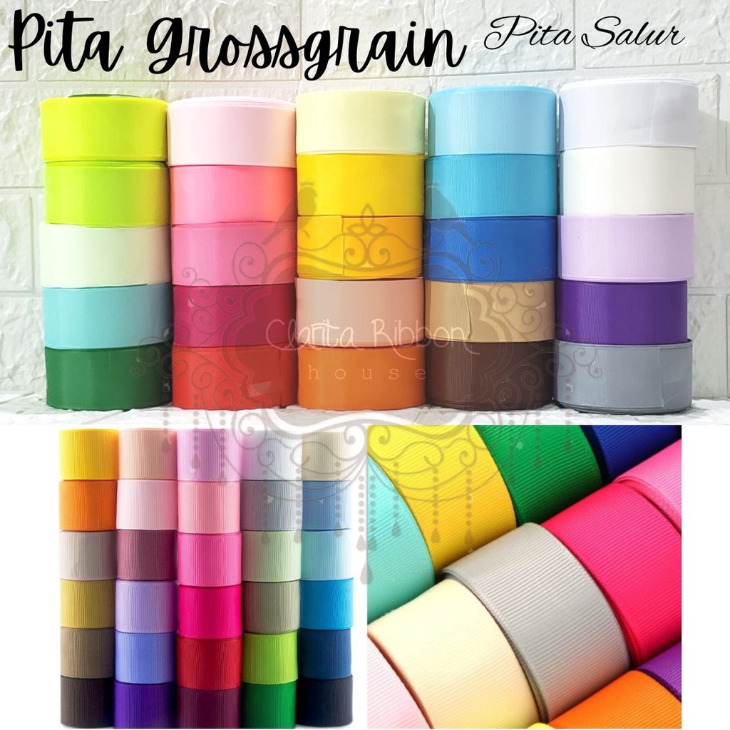 Pita grossgrain Pita Salur 1,5&quot; atau 4cm Rollan isi 20yard