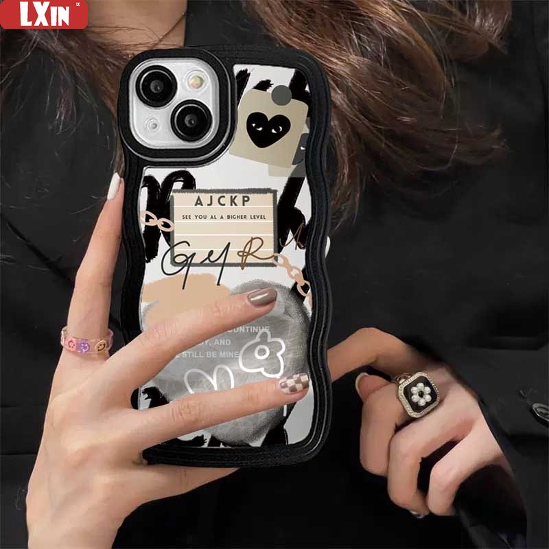 Love Simple Case OPPO A57 2022 A17 A77S A77 A15 A16 A16K A54 A53 A12 A5S A7 A3S A11k A31 A52 A92 A94 A93 A37 F9 A1K A76 Graffiti Garis Warna Floret Case Silikon