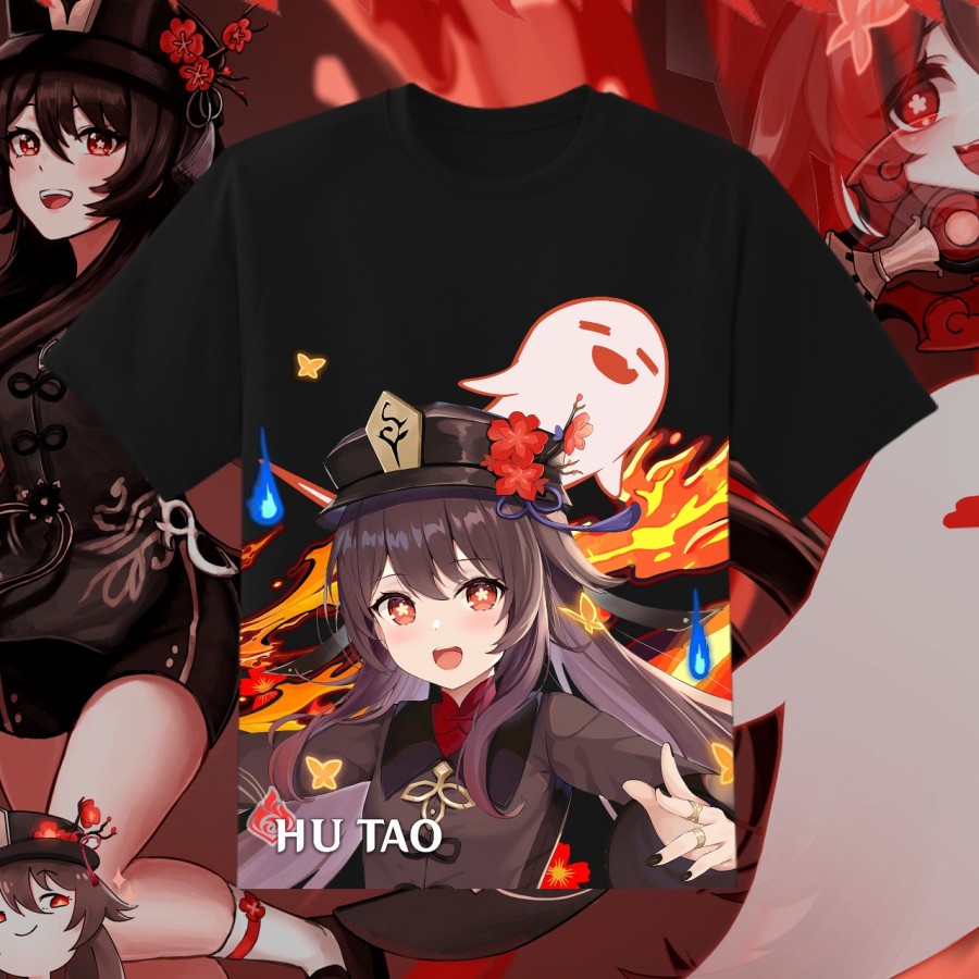 Kaos Hutao Genshin Impact Fullprint