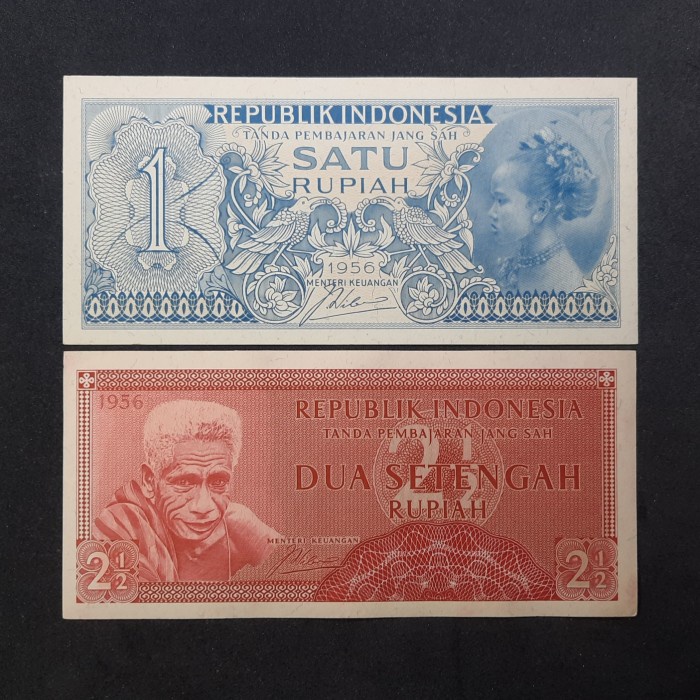

SET UANG KUNO SUKU BANGSA Rp 1 & 2.5 TH 1956 (2 LEMBAR) GRESS UNC