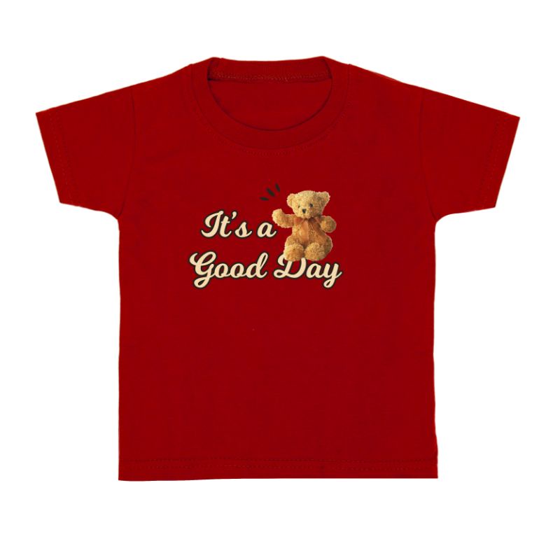 Baju Kaos Anak 1-12tahun katun motif good day bagus