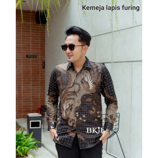 KEMEJA BATIK PRIA  BAJU BATIK PRIA  KEMEJASTALY BAHAN KATUN M L XL XXL