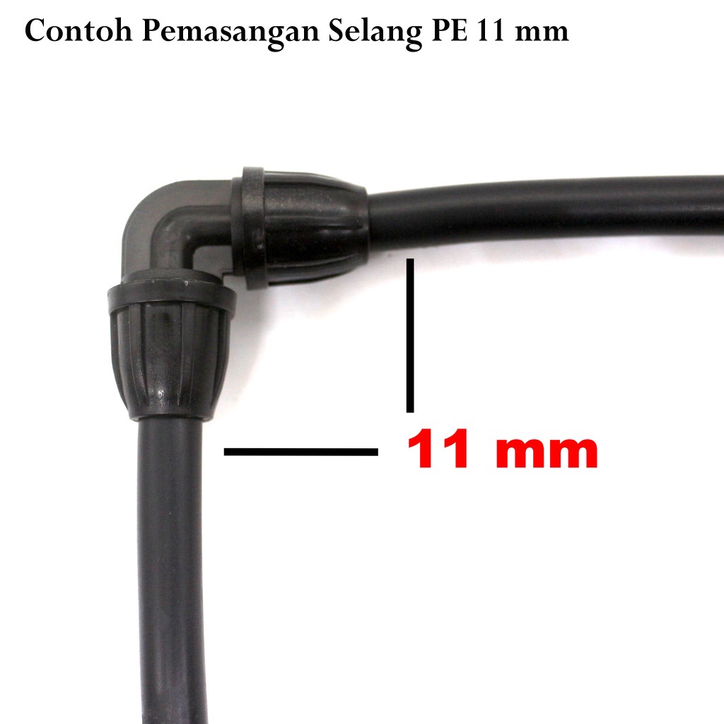 Sambungan Selang Air Hidroponik 11 mm Reducer TEE 8/11 mm Fitting Konektor TEE Selang PE Irigasi Cod