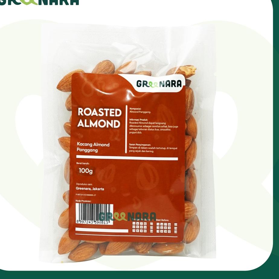 

[PRODUK QPFS7] Roasted almond whole 100gr / kacang almond panggang 100gr M0T