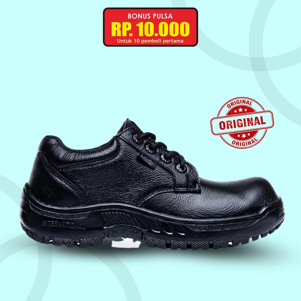 Jual Safety Sepatu Pria Ujung Besi Lavio Mars Septi Pria Kulit Asli