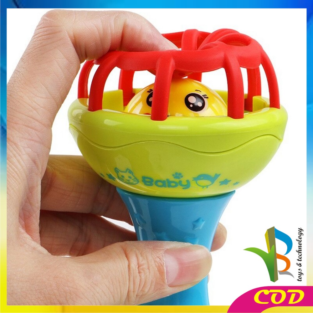 RB-M11 Mainan Bayi Rattle Stick Bunyi Kerincingan Baby Soft Teether Gigitan Bayi BPA Free