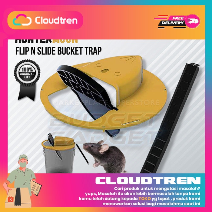 

Huntermoon Jebakan Tikus Tutup Ember Mouse Trap Flip Slide Bucklet Lid