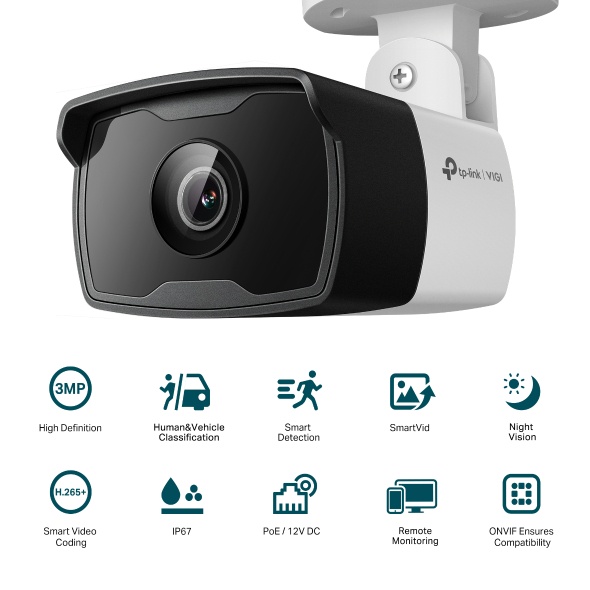 Tp-Link Camera VIGI C330I 3MP Outdoor IR Bullet Network Camera C 330I