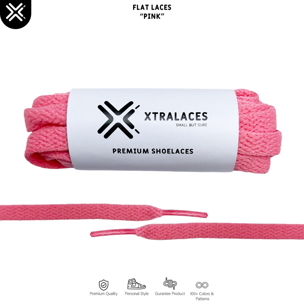 TALI SEPATU GEPENG PREMIUM PINK | PREMIUM SHOELACES