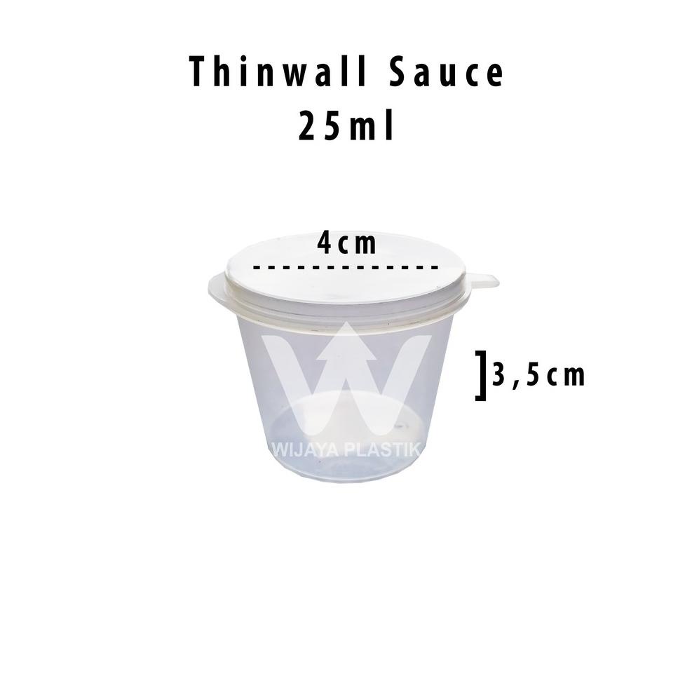 ⇥ [GROSIR 1KG] Thinwall Cup Saos 25ml 35ml 60ml | klir dm lux tempat sambal 25 35 60 ml mayones sauce saus kecil klip @slop わ