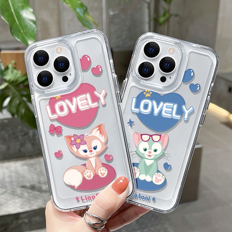 IPHONE Cute Lovely Fox Shockproof Soft Phone Case Kompatibel Untuk Iphone11 14 13 12 Pro XS Max Casing X XR 78 6 6S Plus Cover TPU Transparan