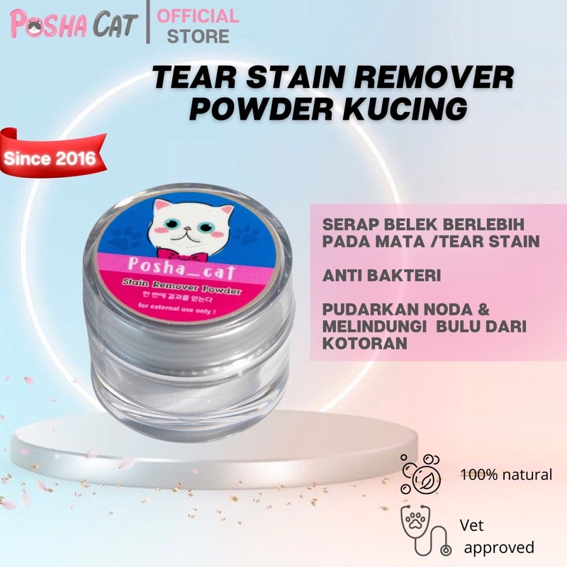 Posha_cat Stain remover powder  / tear stain remover kucing 12,5gr / memudarkan noda