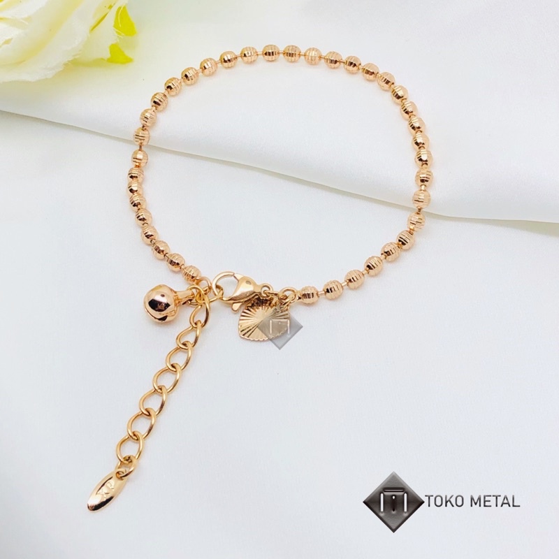 Gelang Tangan Xuping 100% Original Model Biji Lada Silver/Rosegold Lapis Emas [ Toko Metal ]