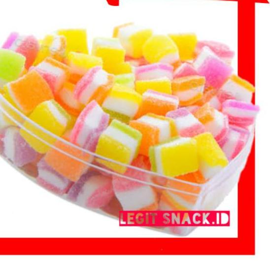 

Star 12.12 Permen Jeli Kubus Kotak / Fruit Jelly Candy Cube Cubic / Jelly Thailand 250 Gram grosir