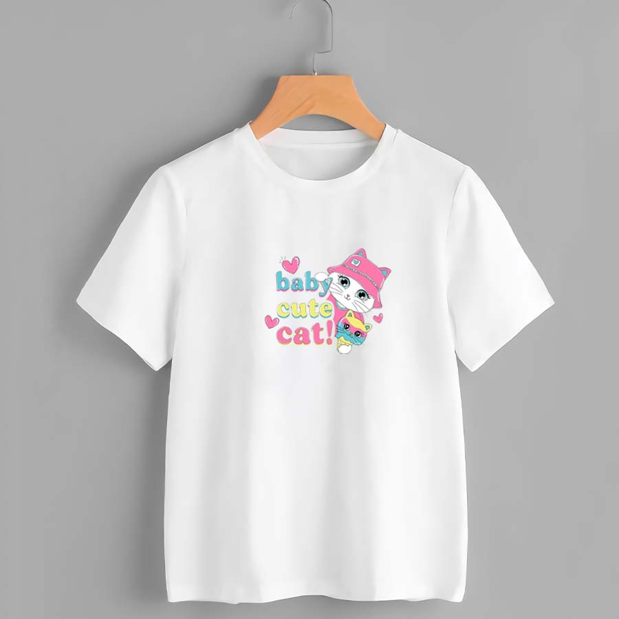 Baju Kaos Distro Anak Laki Laki Umur 1-10 Tahun - Baju Kaos Distro anak wanita motif BABY CUT CAT