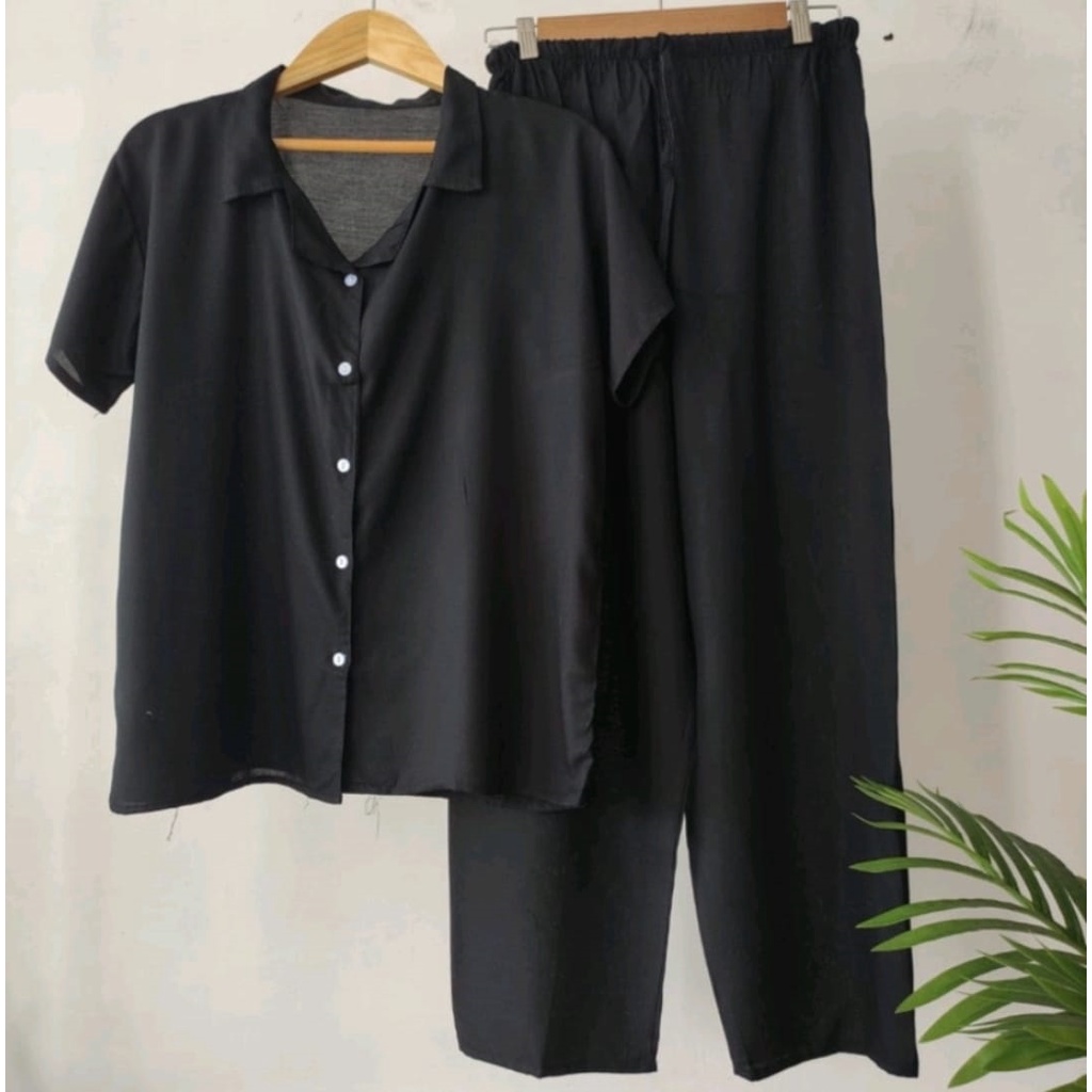 Baju Tidur bisa COD - PAJAMAS Set/PIYAMA Set - Kemeja -  Celana Panjang - Rayon Twell