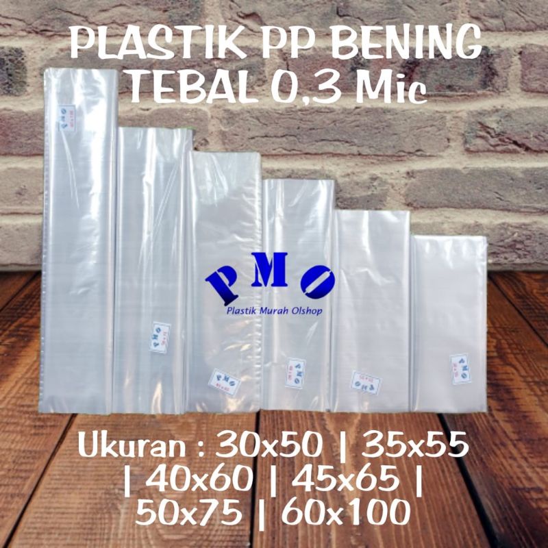 Plastik Kantong Besar Laundry PP Bening 40x60 45x65 50x75 60x100 Plastik Loundry Sayur Ikan Buah Sam