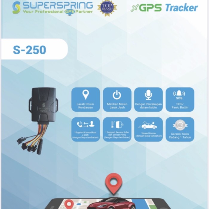 GPS Tracker S250 Super Spring Pelacak dan Pengaman Mobil