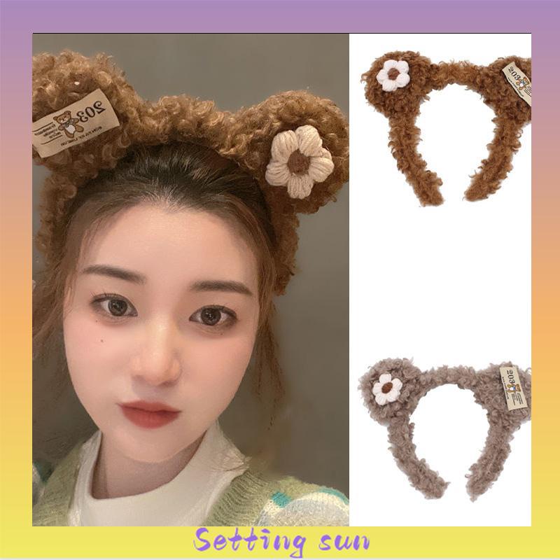 Jepit Rambut Gaya Korea Desain Telinga Beruang Yang Bentuk Untuk Wanita Aksesori Rambut TN