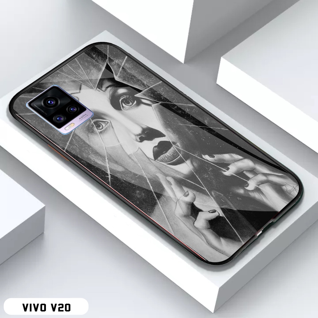 [COD]Case Vivo V20 Casing Hp Motif Aesthetic HItam Gambar Custom Desain Kekinian Aesthetic Keren Har