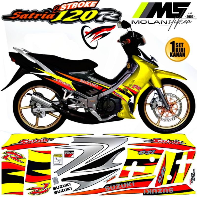 Decal Sticker Striping Variasi Motif Ori Satria R 120 LSCM Hiu Agresif /Satria R 120 hiu 2 Tak /Satr