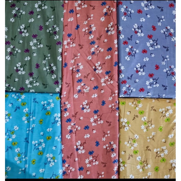 kain rayon santung motif bunga sakura lebar 115cm bahan(daster,piyama,stelan,baju anak,mukena)