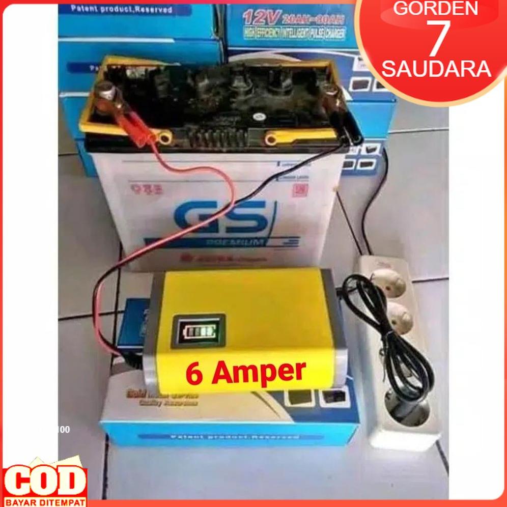 Cas Aki Kering Motor Charger Accu basah Mobil Otomatis Cepat Murah 12A 10A 6A 2Amper 12V 20ah 80ah