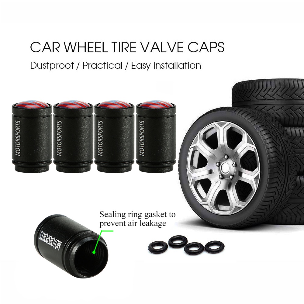 4buah Paduan Aluminium Tutup Katup Ban Roda Mobil Rim Rod Stem Covers Airdust Tahan Air Untuk Mobil Motor Truk Sepeda