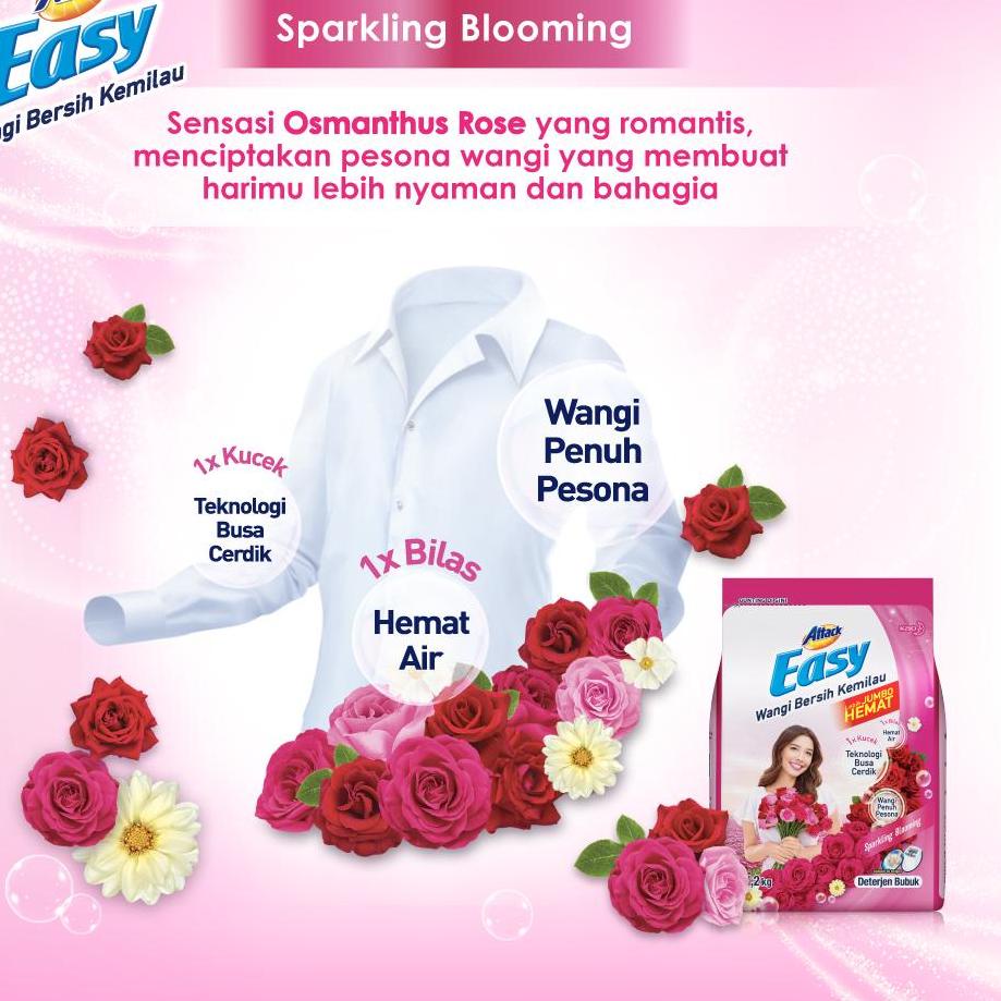 ▲ Attack Easy Sparkling Blooming Deterjen Bubuk 1.2 kg Wangi Bersih ㅕ