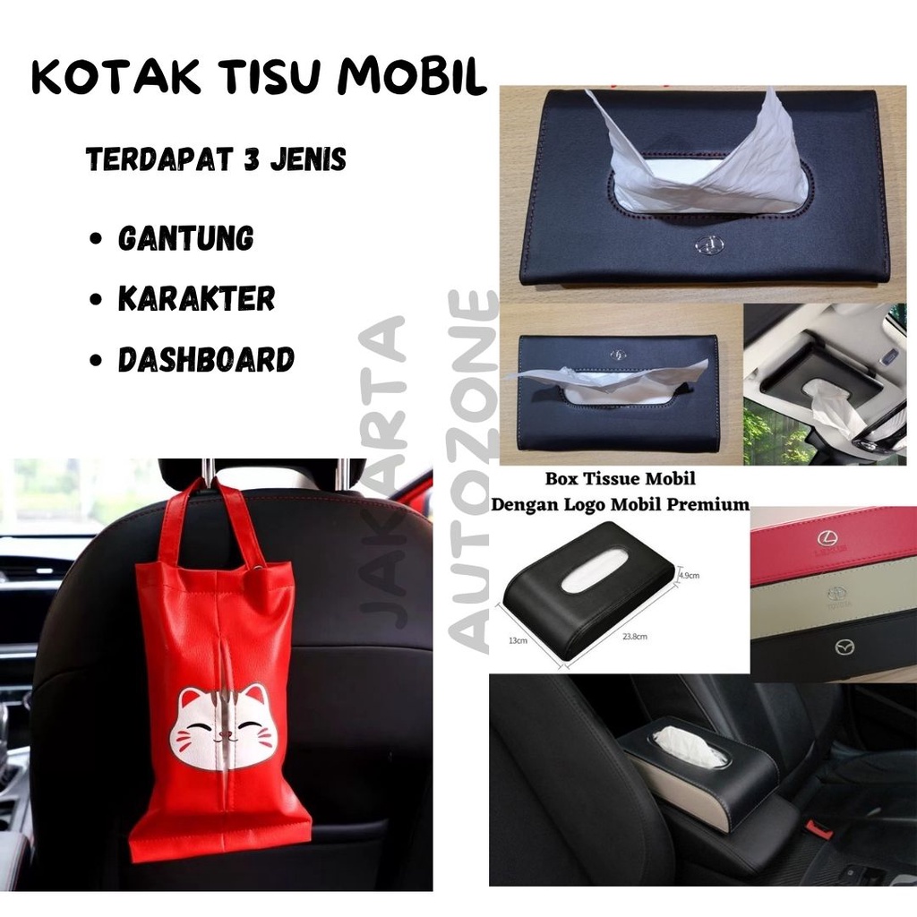 Kotak Tisu Dashboard Mobil Kotak Tisu Headrest Mobil Kotak Tisu Karakter  Dengan Merk Mobil Premium