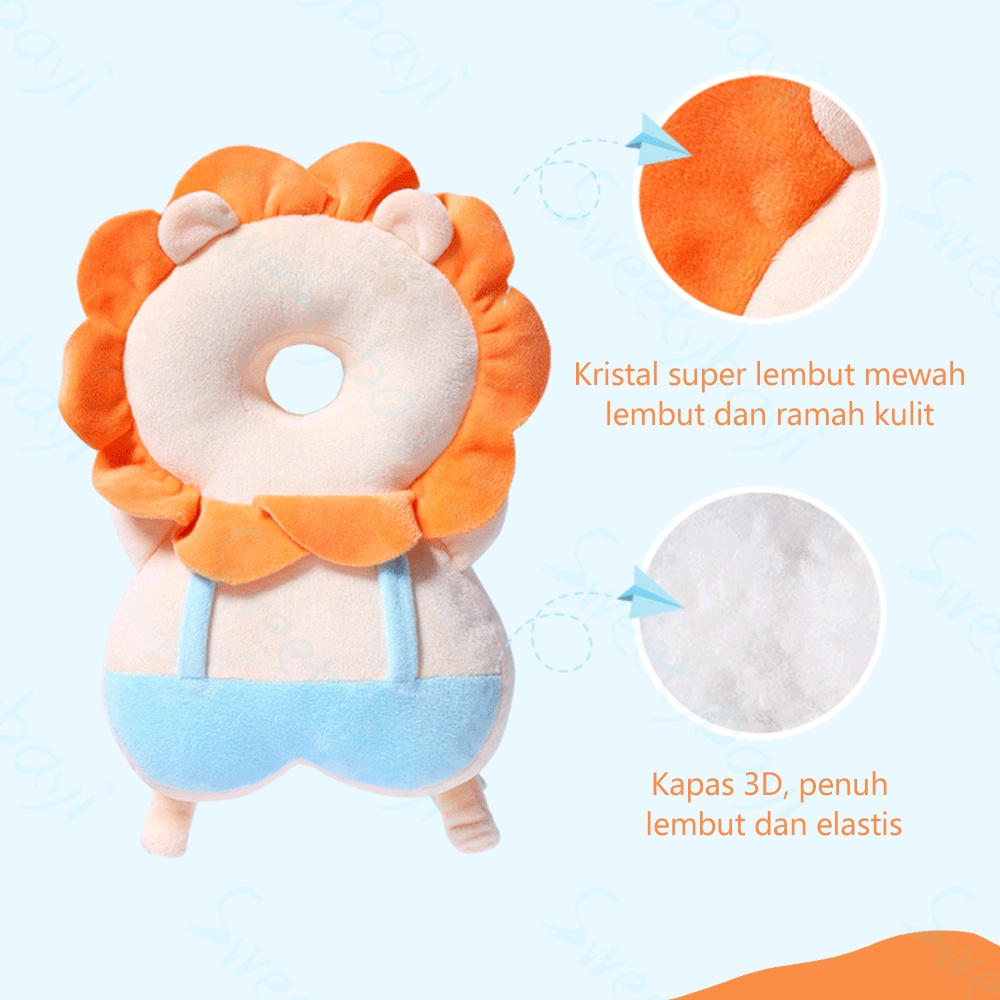 Sweetybayi Free Belt Bantal pelindung kepala bayi kartun Baby head protector ransel Bantal bayi