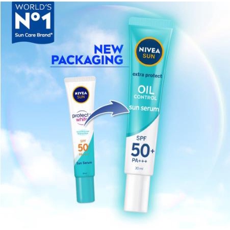 ^ KYRA ^ Nivea Sun Serum Sunscreen Wajah Aura Oil Control - SPF 50+ PA+++