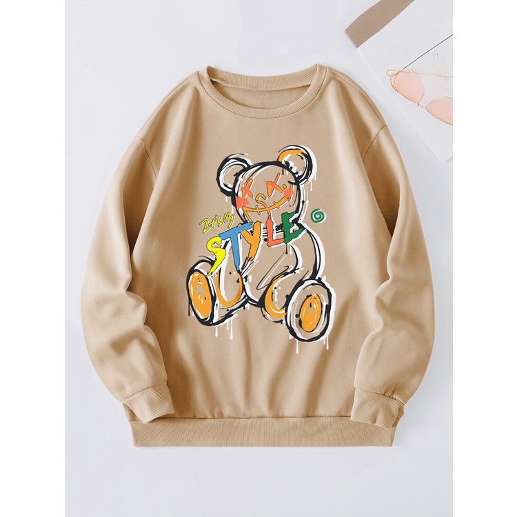 style bears Sweatshirt Basic II Sweater Crewneck Print DTF II Sz M - XL Anak &amp; Dewasa ( Pria &amp; Wanita )