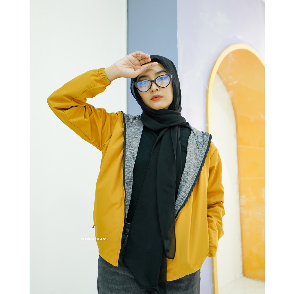 GOJINIEJEANS - JAKET REVERSIBLE MUSTARD