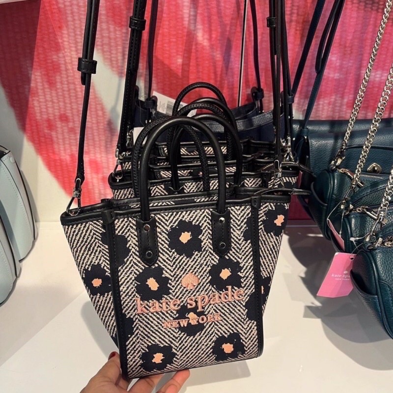 TAS SLEMPANG KS ELLA FLORAL PRINTED CANVAS TOTE BAG K8207