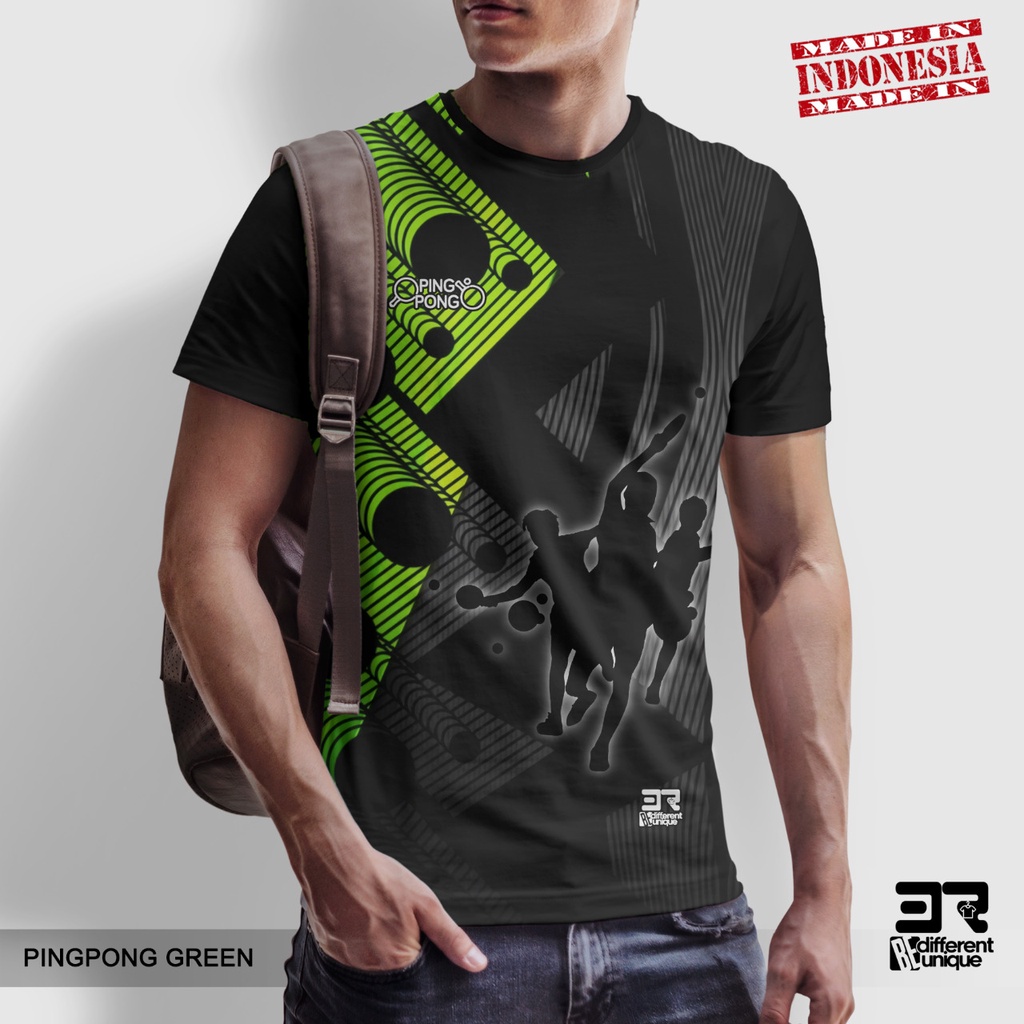 KAOS PRIA KAOS PRINTING PREMIUM PINGPONG GREEN