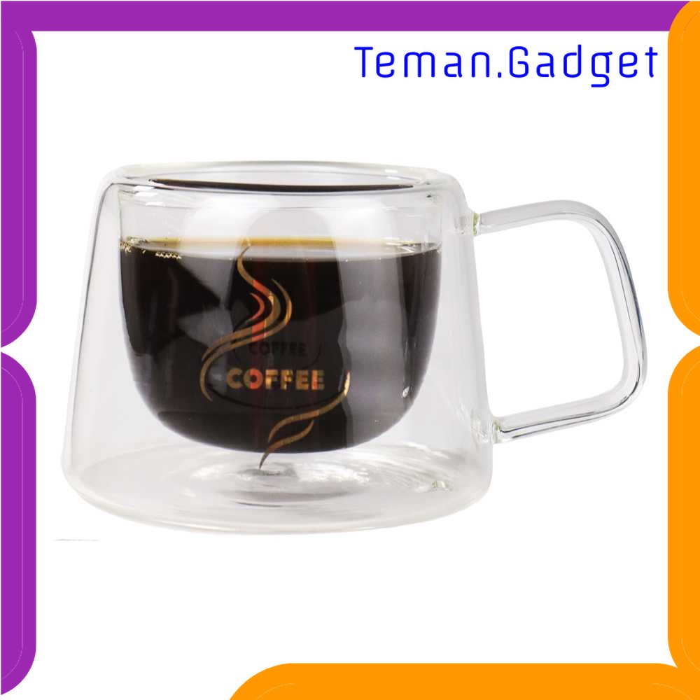 TG - DPR One Two Cups Cangkir Kopi Anti Panas Double Wall Glass 200ml - DOME240